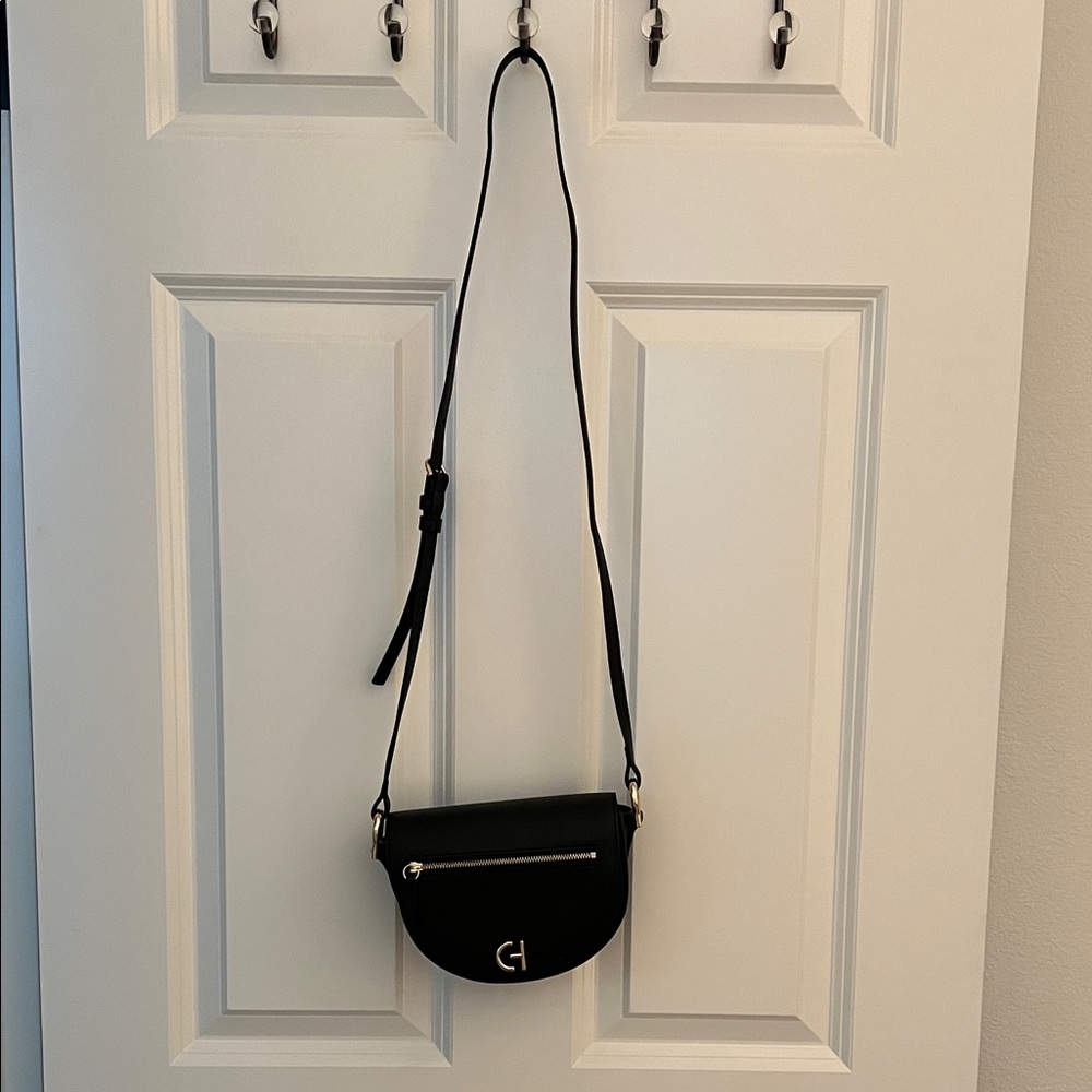 Cole Haan Black Crossbody Bag with Silver Accents